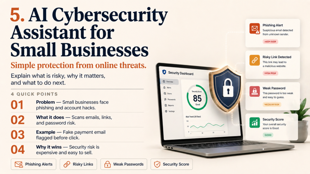 5. AI Cybersecurity Assistant for Small Businesses