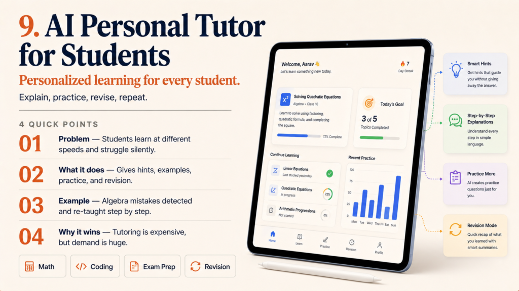 9. AI Personal Tutor for Students