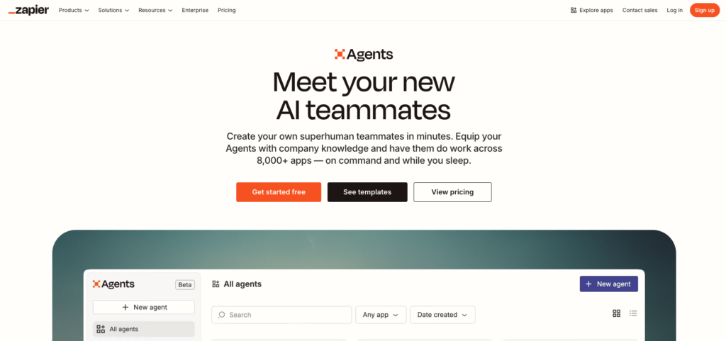 4. Zapier AI Agents: AI Agents That Automate Your Workflows Across Every App You Use