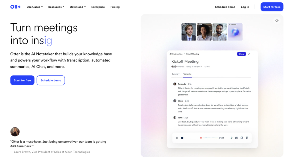 6. Otter.ai: AI Agents That Automate Your Workflows in Every Meeting You Attend