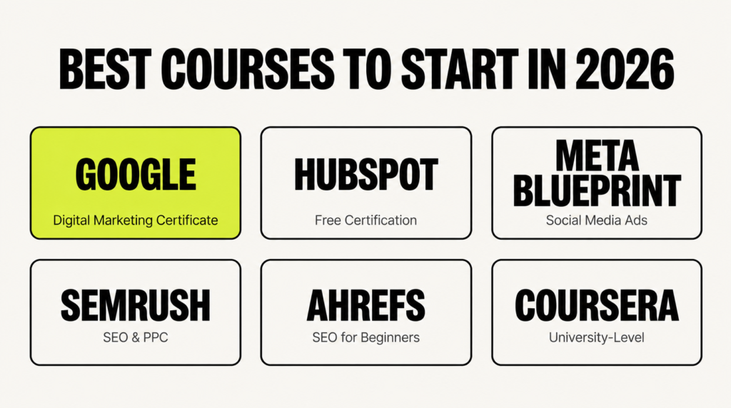 Best Online Courses to Learn Digital Marketing in 2026