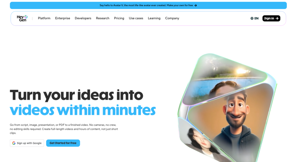5. HeyGen.com - Create Professional AI Videos From a Script