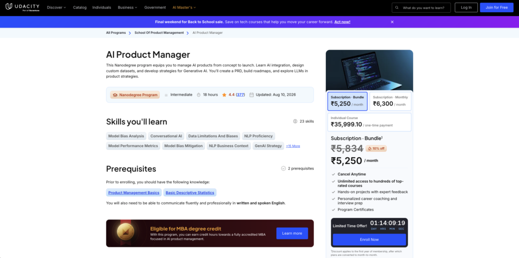 5. Udacity AI Product Manager Nanodegree