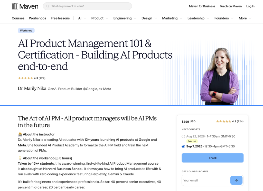 6. AI Product Management 101 by Dr. Marily Nika