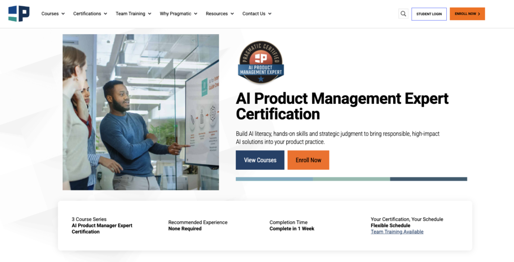 7. Pragmatic Institute AI Product Management Expert Certification